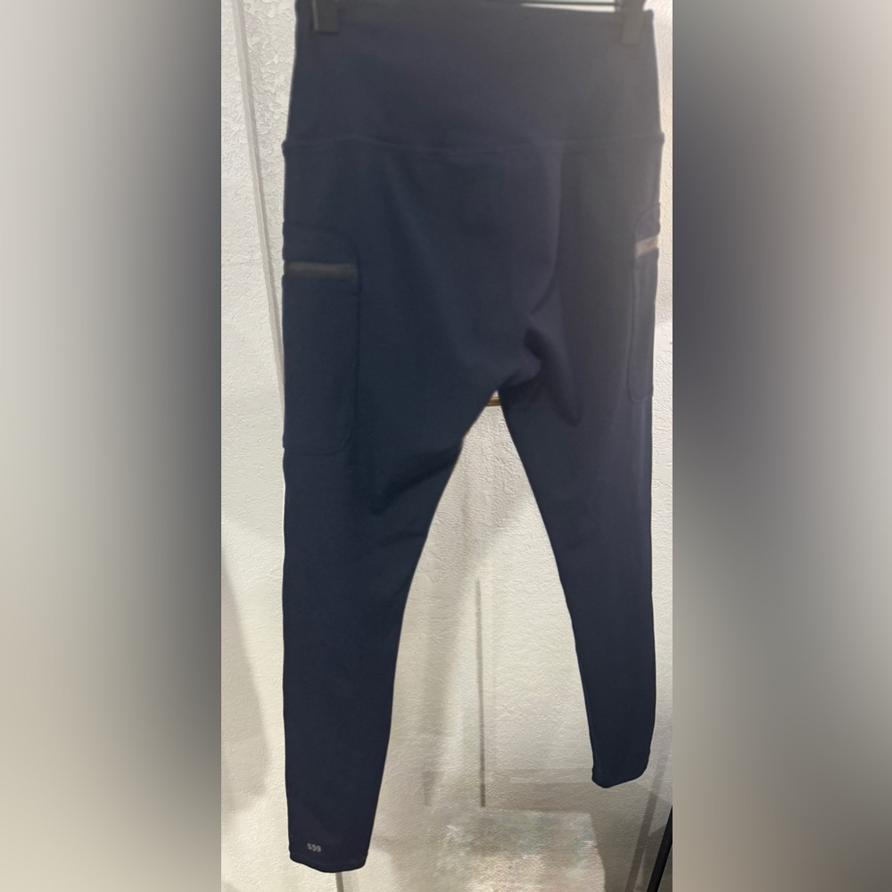 Splits59 Black High Waist Performance Leggings Size Medium Zip Pockets - Picture 8 of 11